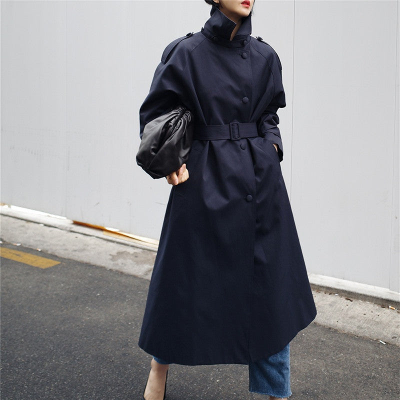 Perla | Cappotto Lungo Donna Cintura con Collo Alto Elegante