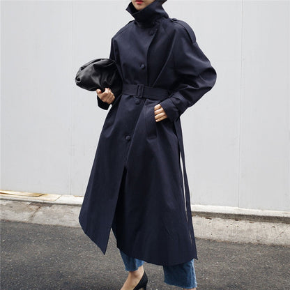 Perla | Cappotto Lungo Donna Cintura con Collo Alto Elegante