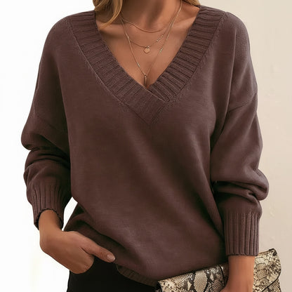 Perla | Pullover Donna Scollo a V Maglia a Maniche Lunghe