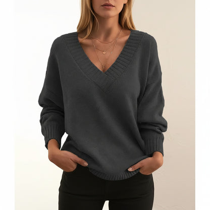 Perla | Pullover Donna Scollo a V Maglia a Maniche Lunghe