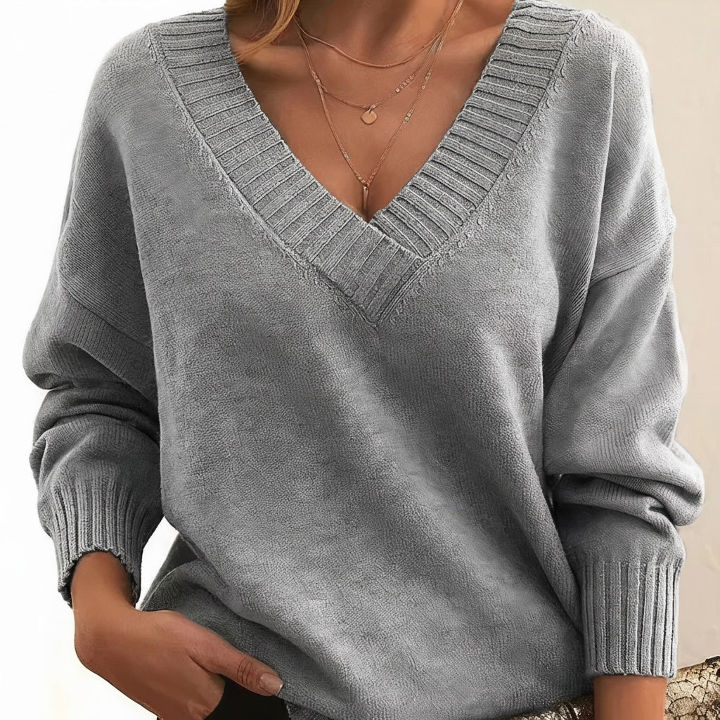 Perla | Pullover Donna Scollo a V Maglia a Maniche Lunghe