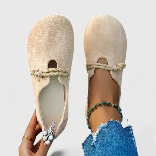 Perla | Scarpe Mary Jane Donna Ballerine Scamosciate Fiocco