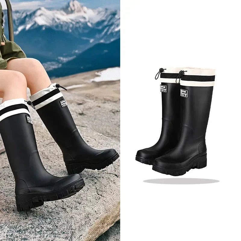 Perla | Stivali da Pioggia Donna Impermeabili Suola Antiscivolo Gambale Alto