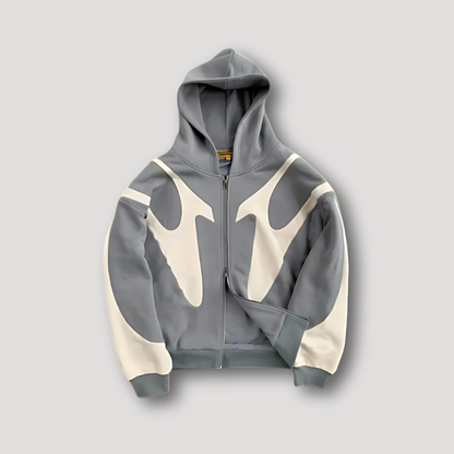 Pietro | Felpa con Zip Cappuccio Uomo Stampa Grafica
