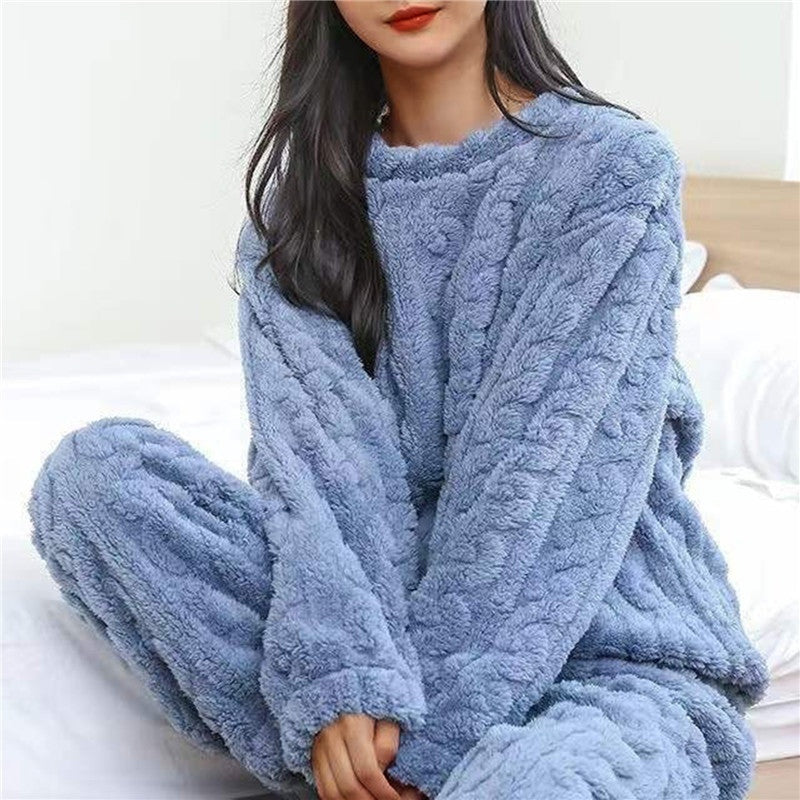 Pigiama in Pile Donna Maglia Maniche Lunghe Termico