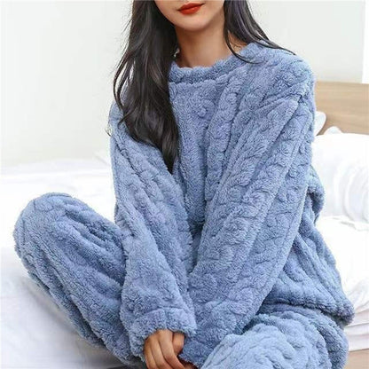 Pigiama in Pile Donna Maglia Maniche Lunghe Termico