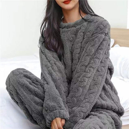 Pigiama in Pile Donna Maglia Maniche Lunghe Termico
