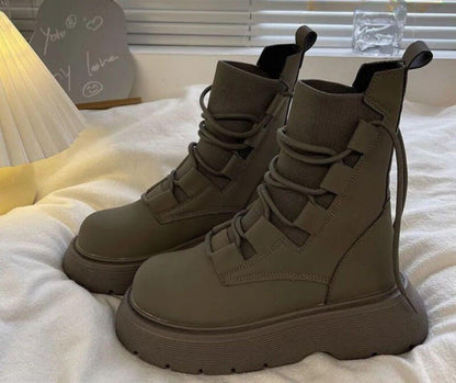 Rebecca | Anfibi Donna Stringati con Fibbie Suola Platform