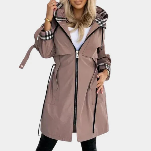 Rebecca | Impermeabile Donna con Cappuccio Trench con Cintura