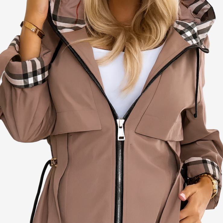 Rebecca | Impermeabile Donna con Cappuccio Trench con Cintura