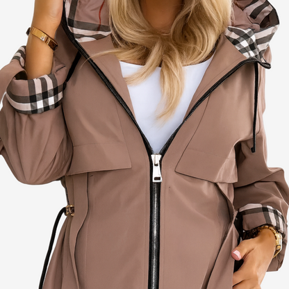Rebecca | Impermeabile Donna con Cappuccio Trench con Cintura