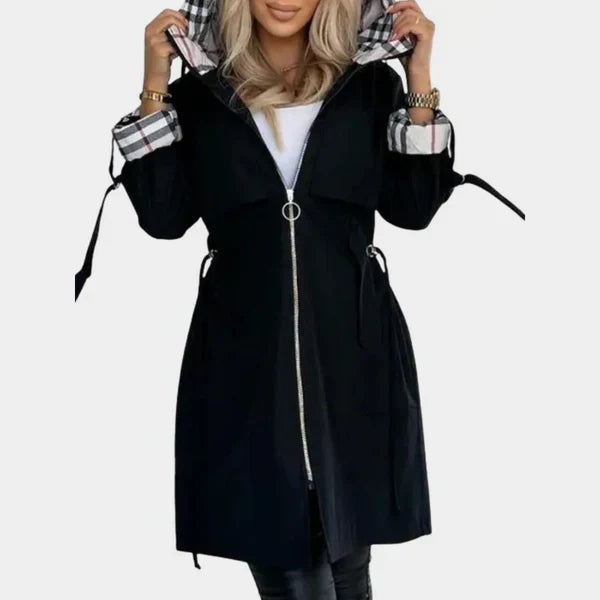 Rebecca | Impermeabile Donna con Cappuccio Trench con Cintura