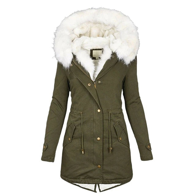 Rebecca | Parka Donna Invernale con Cappuccio in Pelliccia Foderata