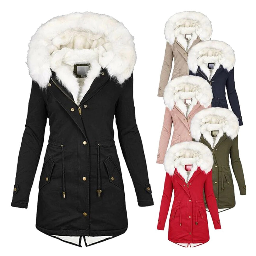 Rebecca | Parka Donna Invernale con Cappuccio in Pelliccia Foderata