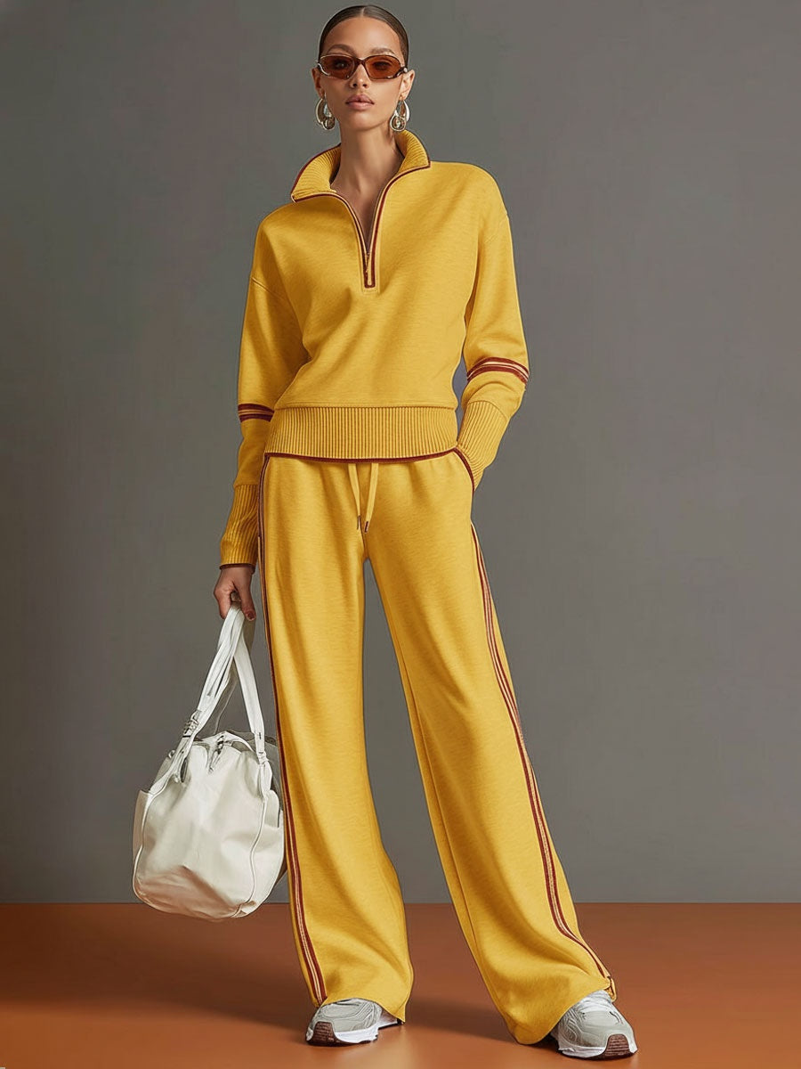 Rebecca | Tuta Sportiva Donna Pantaloni a Zampa Zip Mezza Coulisse