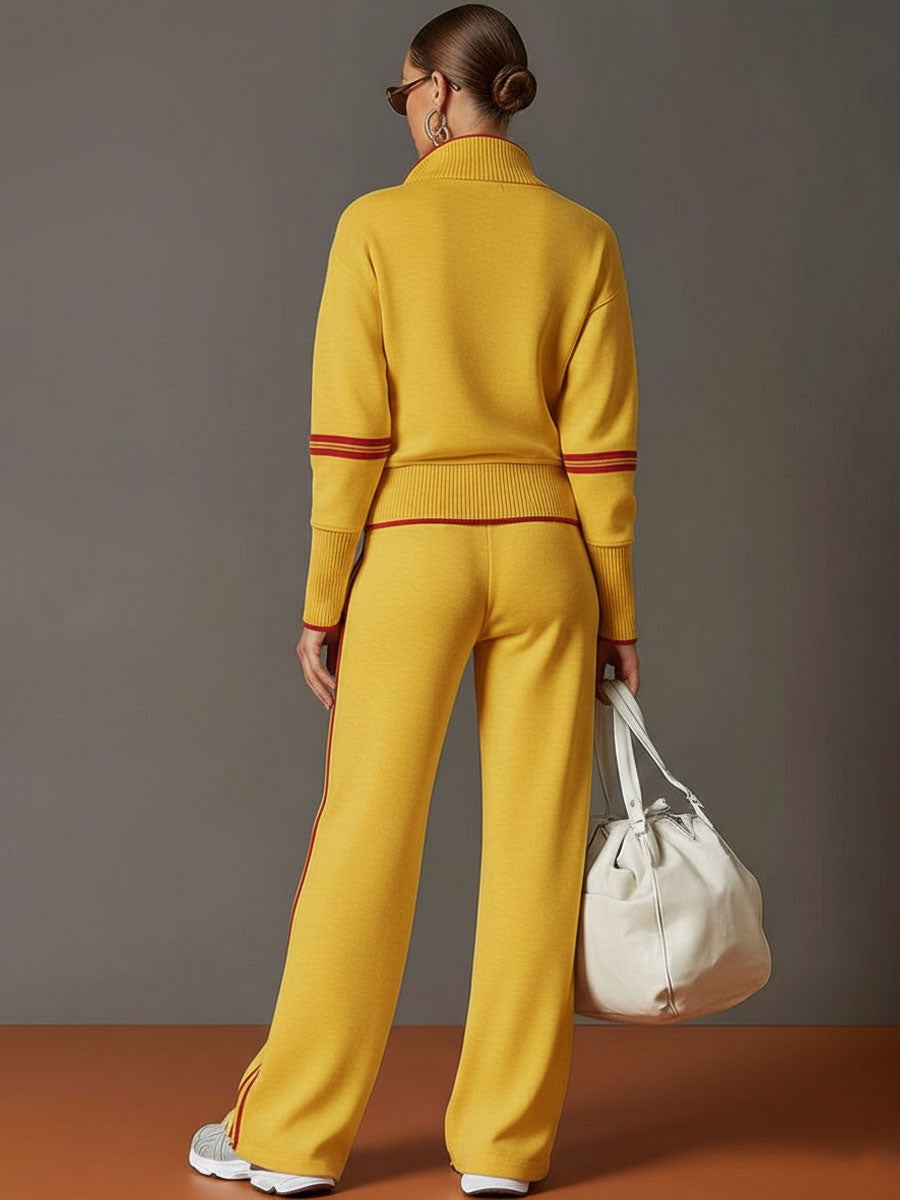 Rebecca | Tuta Sportiva Donna Pantaloni a Zampa Zip Mezza Coulisse
