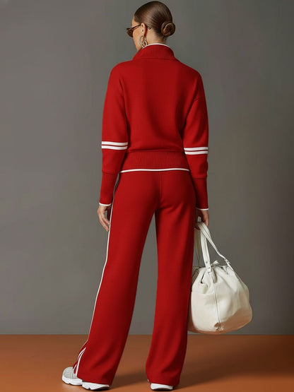 Rebecca | Tuta Sportiva Donna Pantaloni a Zampa Zip Mezza Coulisse
