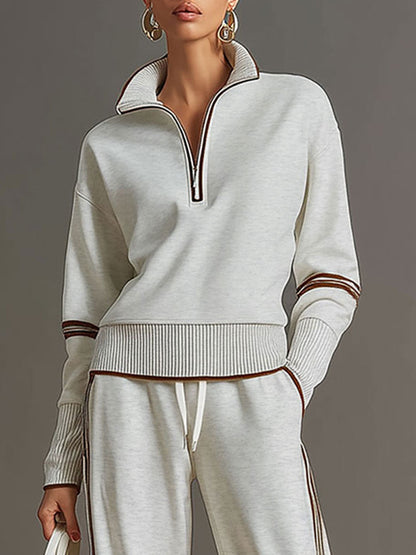 Rebecca | Tuta Sportiva Donna Pantaloni a Zampa Zip Mezza Coulisse