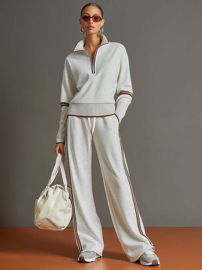 Rebecca | Tuta Sportiva Donna Pantaloni a Zampa Zip Mezza Coulisse