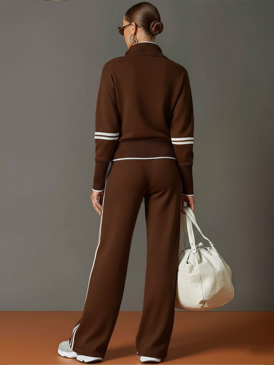 Rebecca | Tuta Sportiva Donna Pantaloni a Zampa Zip Mezza Coulisse