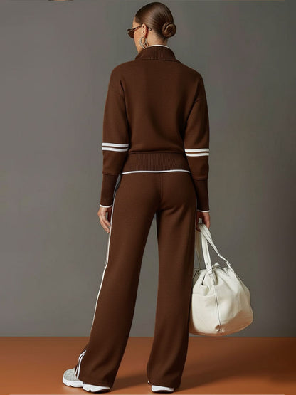 Rebecca | Tuta Sportiva Donna Pantaloni a Zampa Zip Mezza Coulisse