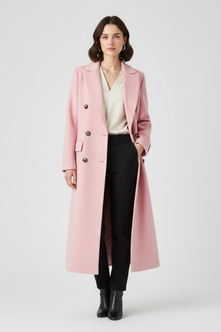Roberta | Cappotto Lungo di Lana Donna Doppiopetto