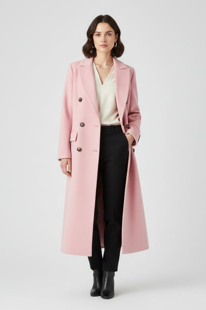 Roberta | Cappotto Lungo di Lana Donna Doppiopetto