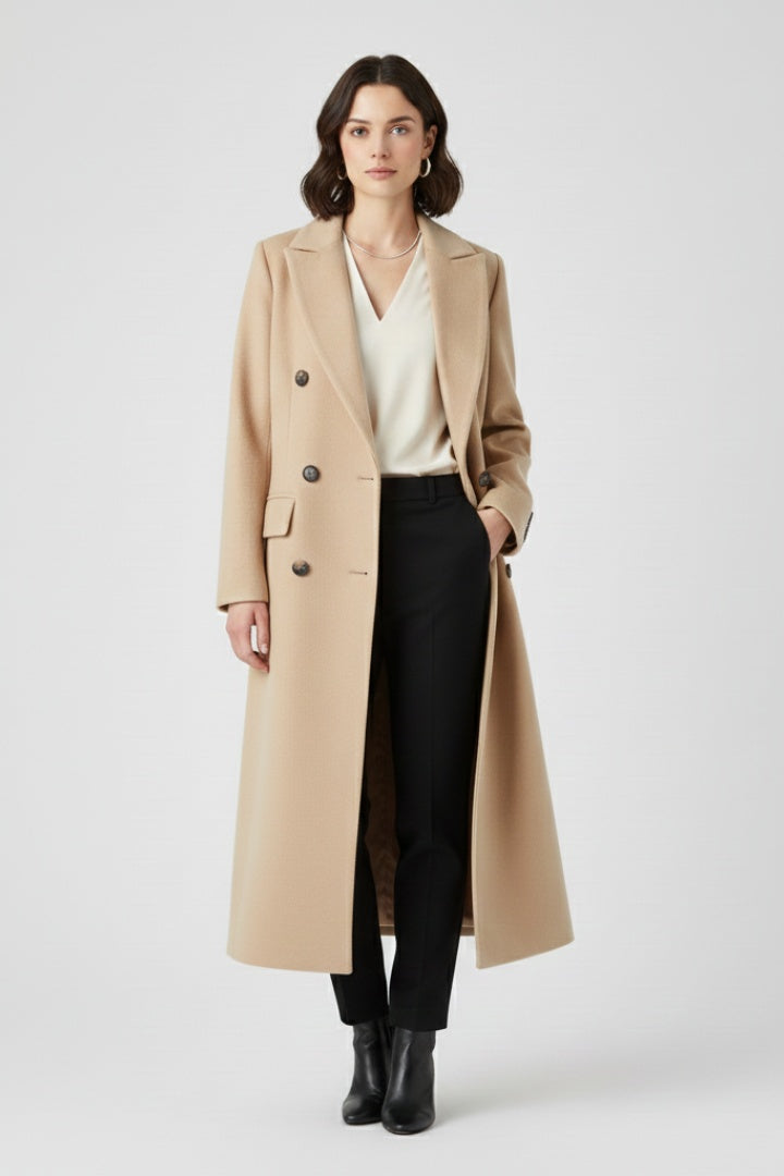 Roberta | Cappotto Lungo di Lana Donna Doppiopetto