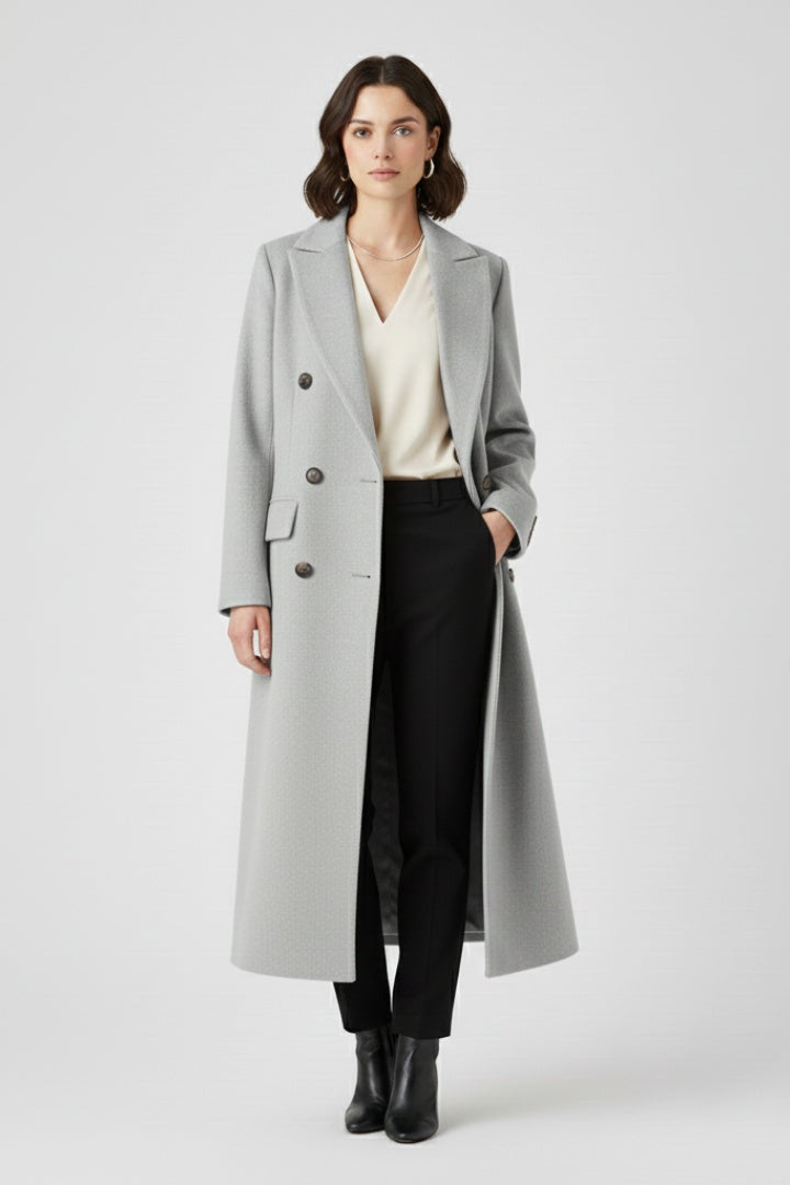 Roberta | Cappotto Lungo di Lana Donna Doppiopetto