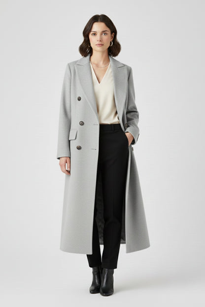 Roberta | Cappotto Lungo di Lana Donna Doppiopetto