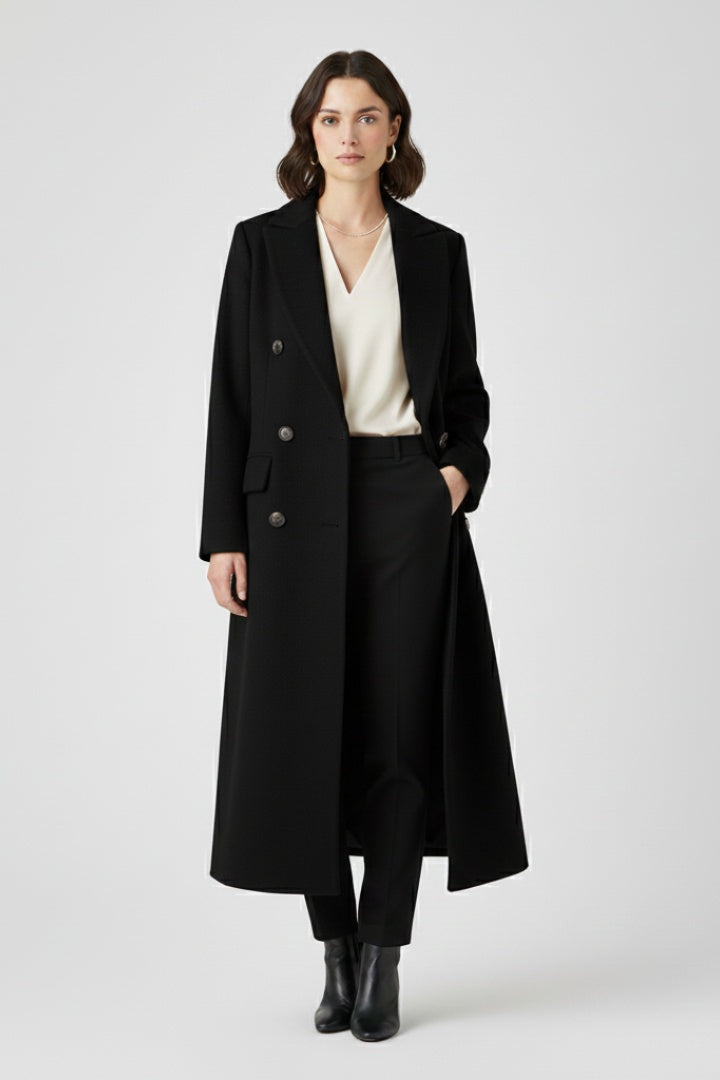 Roberta | Cappotto Lungo di Lana Donna Doppiopetto