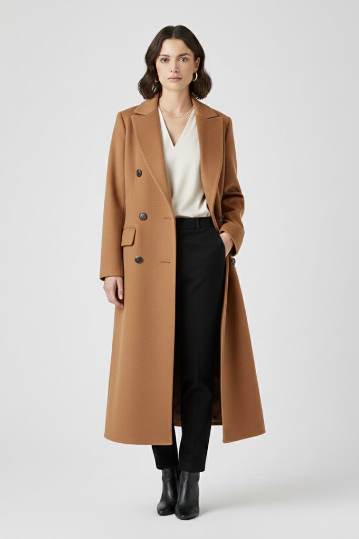 Roberta | Cappotto Lungo di Lana Donna Doppiopetto
