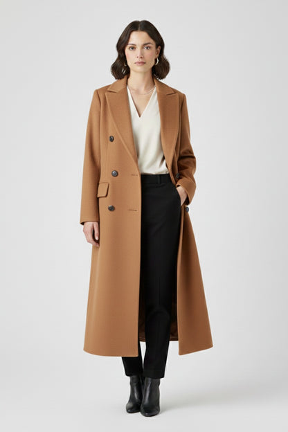 Roberta | Cappotto Lungo di Lana Donna Doppiopetto