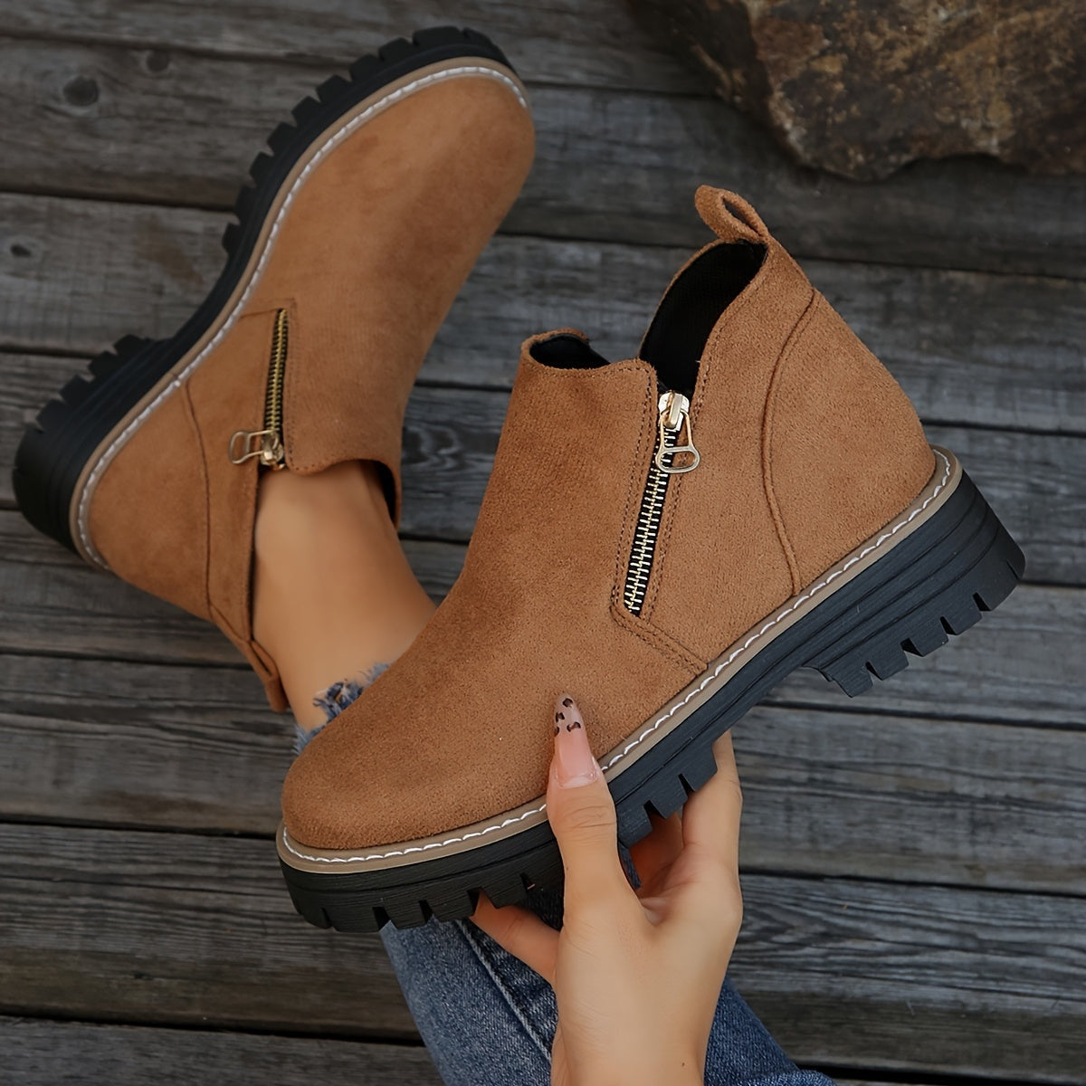Roberta | Tronchetti Scarpe di Camoscio Donna Stampa Maculata