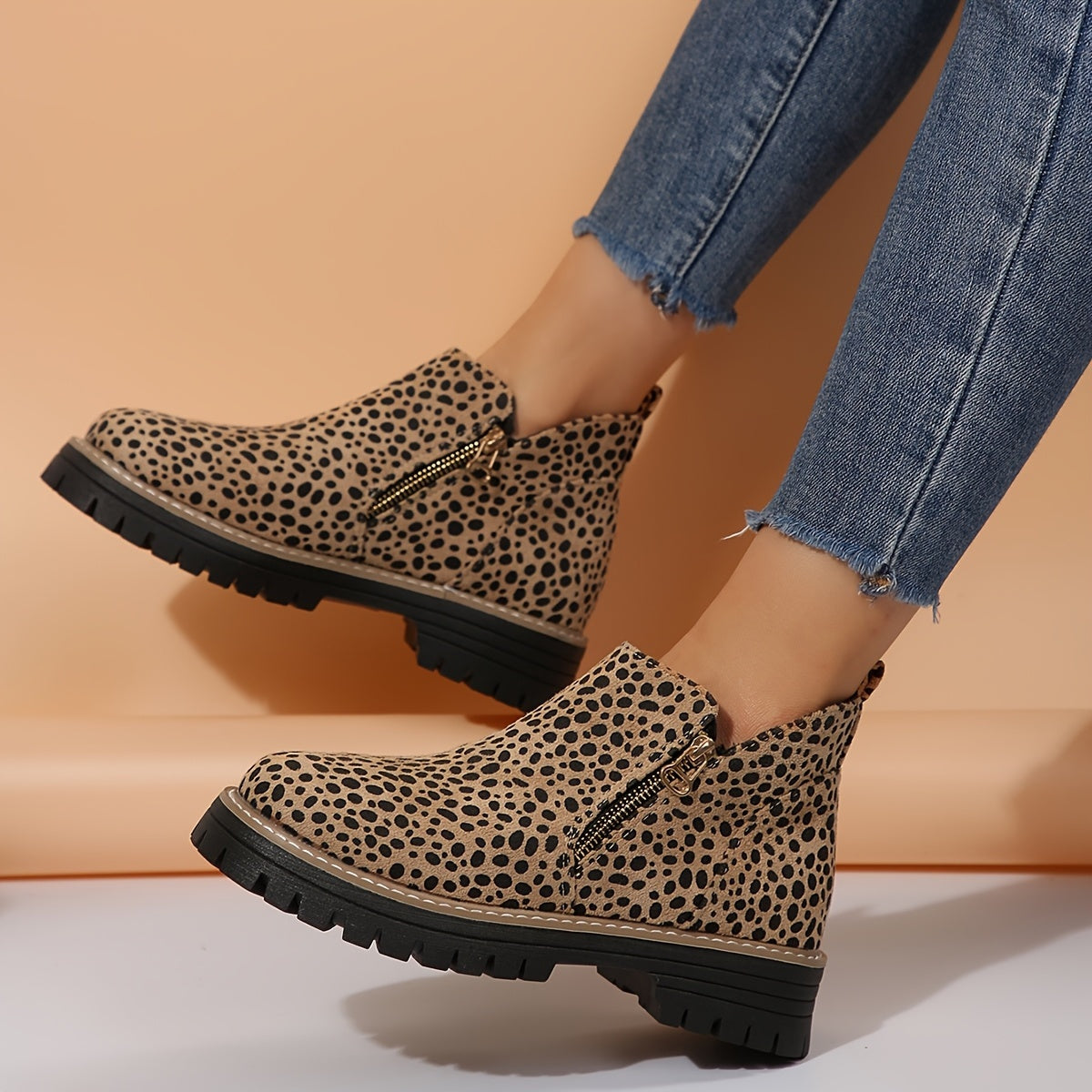 Roberta | Tronchetti Scarpe di Camoscio Donna Stampa Maculata