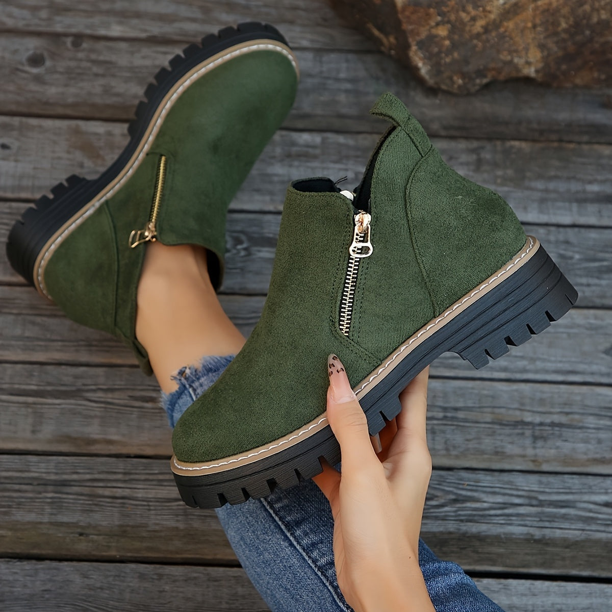 Roberta | Tronchetti Scarpe di Camoscio Donna Stampa Maculata