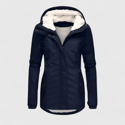 Serena | Giacca Impermeabile Donna con Cappuccio Fodera Sherpa