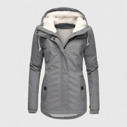 Serena | Giacca Impermeabile Donna con Cappuccio Fodera Sherpa