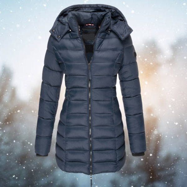 Serena | Piumino Lungo Donna con Cappuccio Invernale