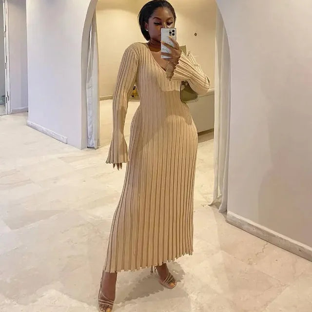 Serena | Vestito in Maglia Lungo Donna Manica Corta