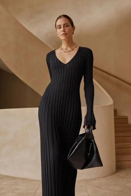 Serena | Vestito in Maglia Lungo Donna Manica Corta