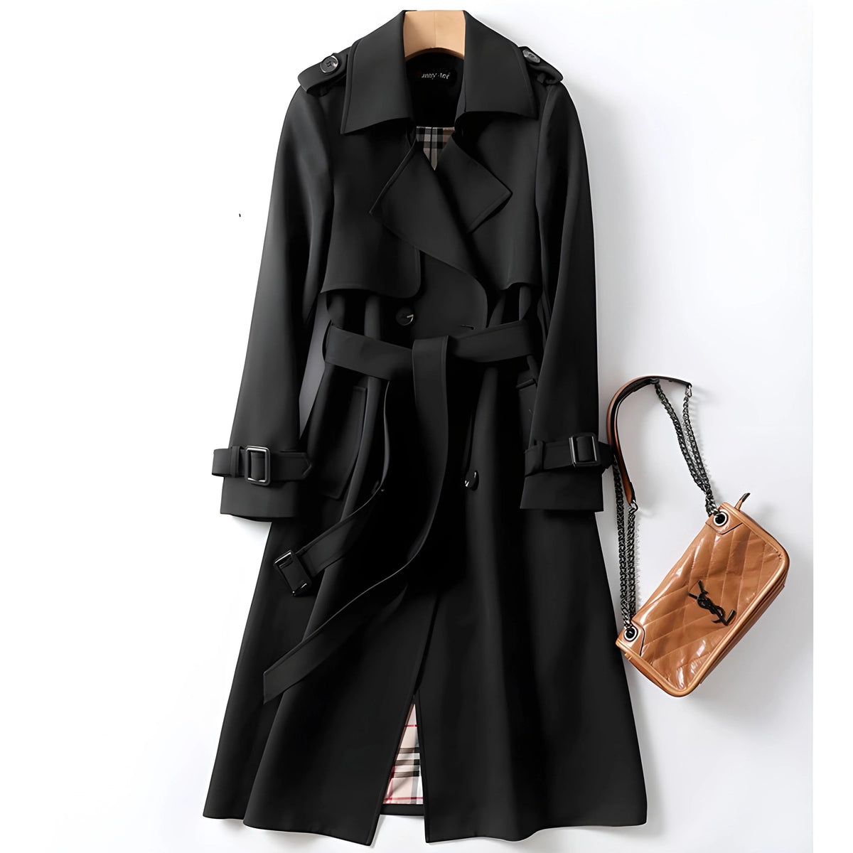 Silvia | Trench Coat Donna Lungo Doppiopetto Cintura