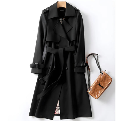 Silvia | Trench Coat Donna Lungo Doppiopetto Cintura