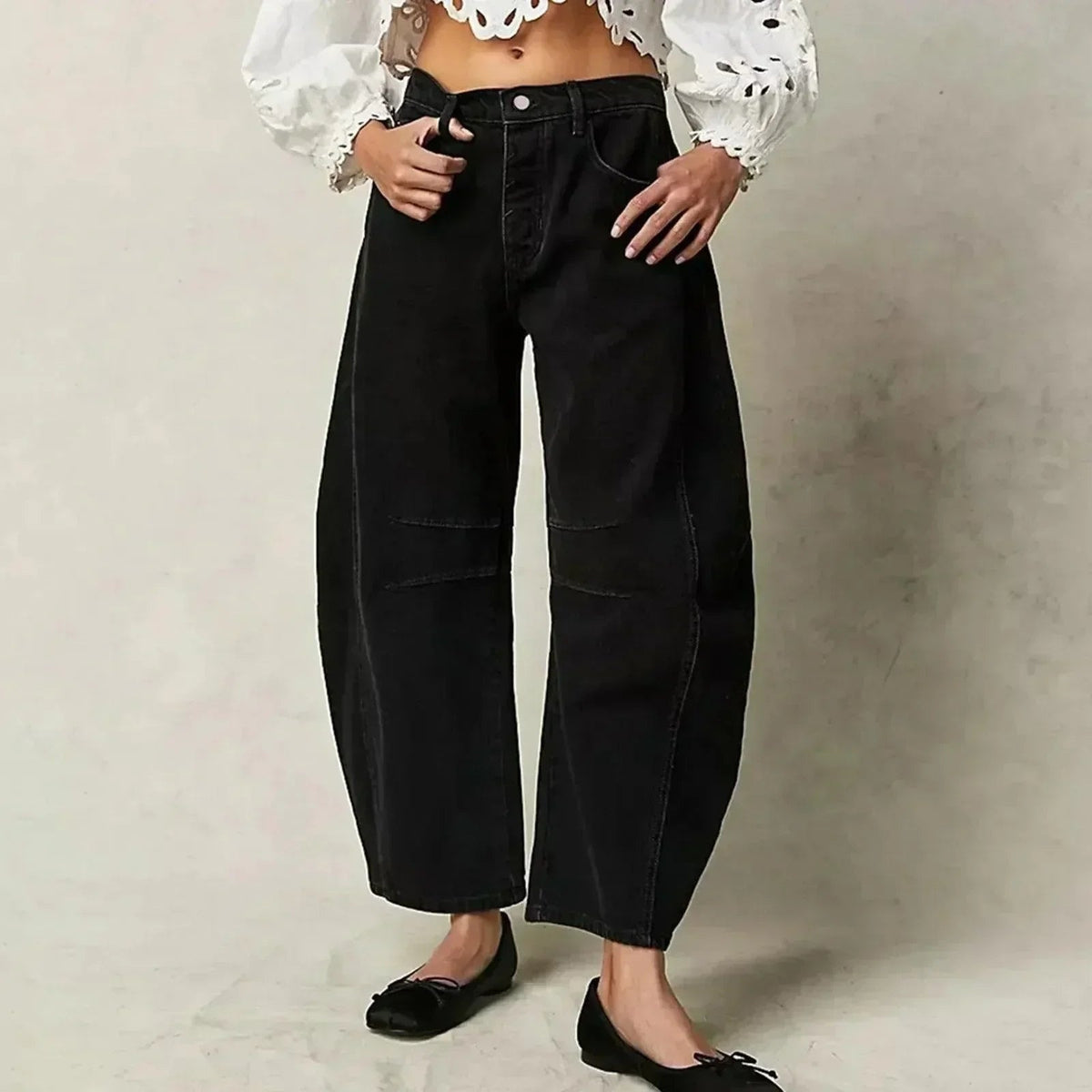 Simona | Jeans Larghi Donna Vita Alta Taglio Ampio