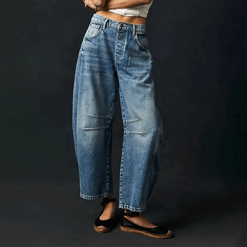 Simona | Jeans Larghi Donna Vita Alta Taglio Ampio