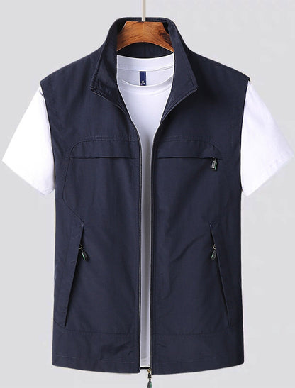Simone | Gilet Uomo Multitasche con Zip Colletto Alto