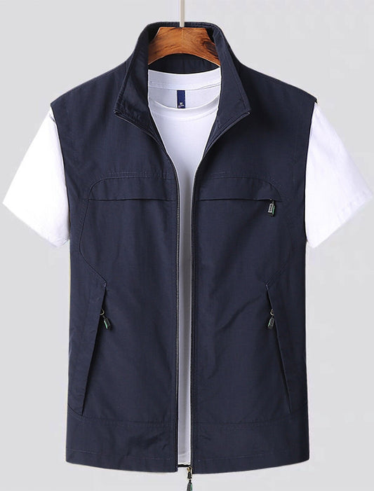 Simone | Gilet Uomo Multitasche con Zip Colletto Alto