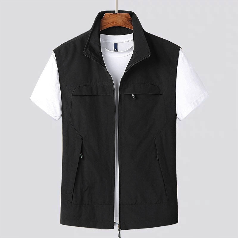 Simone | Gilet Uomo Multitasche con Zip Colletto Alto