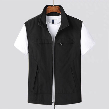 Simone | Gilet Uomo Multitasche con Zip Colletto Alto