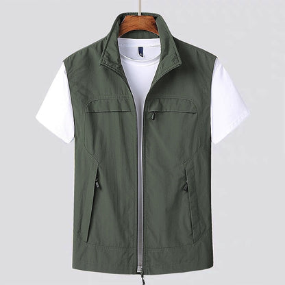 Simone | Gilet Uomo Multitasche con Zip Colletto Alto